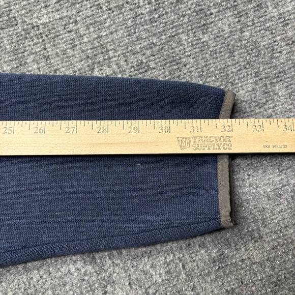 LL BEAN Sweater Mens L Reg Blue Fleece Pullover 1/4 Snap Slightly Fitted 298050 - Picture 7 of 7